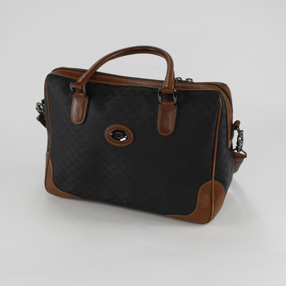 Vintage Gucci Womens Handbag W/ Strap Black Brown - Picture 1 of 8